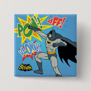 Batman Punching Graphic 2 Inch Square Button