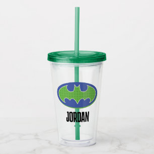 Batman   Purple & Green Symbol Acrylic Tumbler