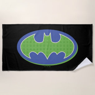 Batman   Purple & Green Symbol Beach Towel
