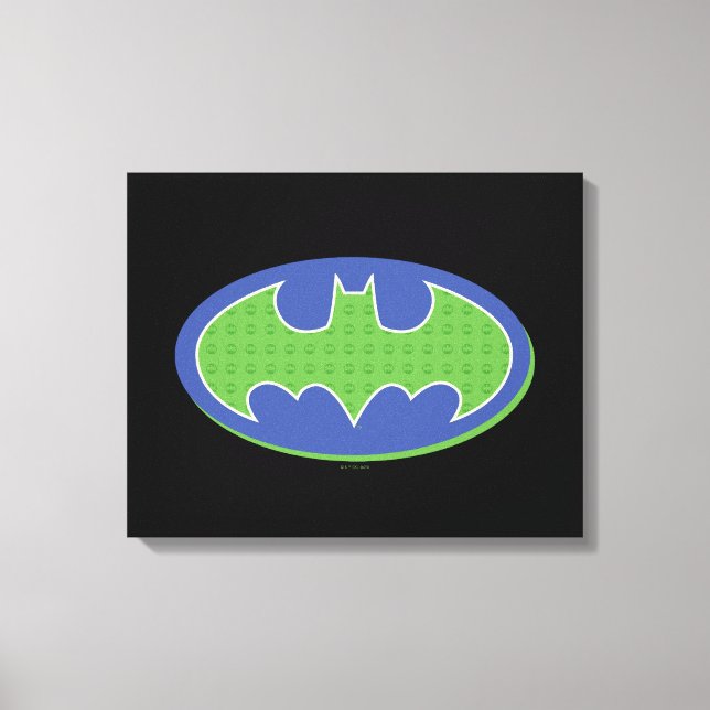 Batman | Purple & Green Symbol Canvas Print (Front)