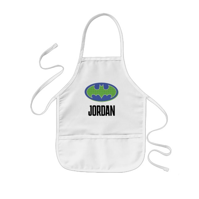 Batman | Purple & Green Symbol Kids Apron (Front)