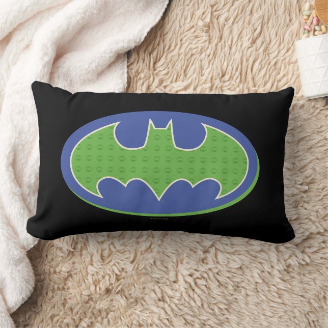 Batman | Purple & Green Symbol Lumbar Pillow (Blanket)