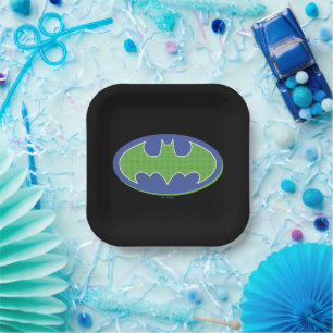Batman   Purple & Green Symbol Paper Plate