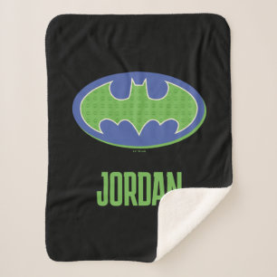 Batman   Purple & Green Symbol Sherpa Blanket