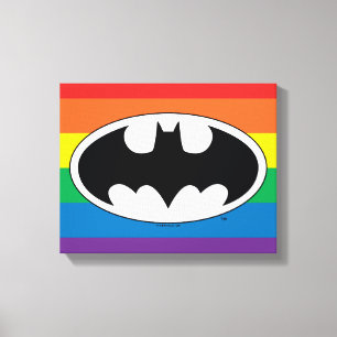 Batman Rainbow Logo Canvas Print