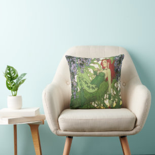 Batman Rebirth Poison Ivy Cover Illustration Throw Pillow