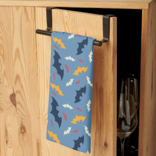 Batman   Red, Blue, and Yellow Bat Logo Pattern Kitchen Towel