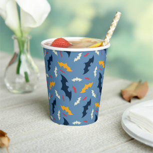 Batman   Red, Blue, and Yellow Bat Logo Pattern Paper Cups