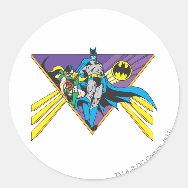 Batman & Robin 2 Classic Round Sticker (Front)