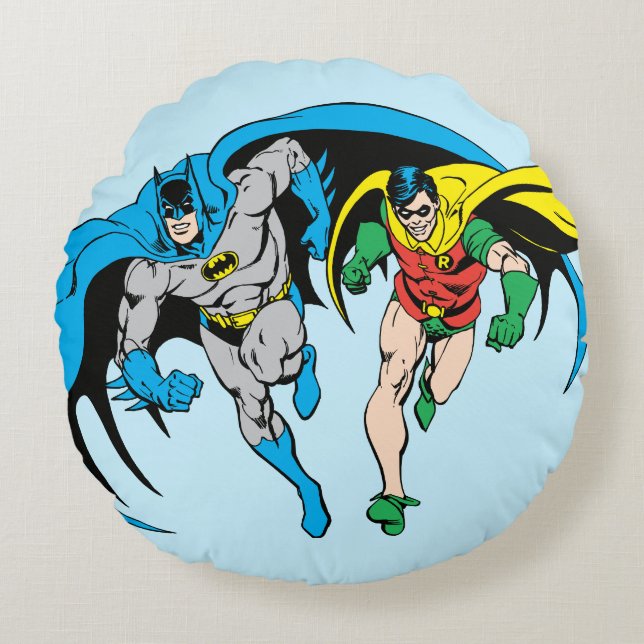 Batman & Robin Round Pillow (Front)
