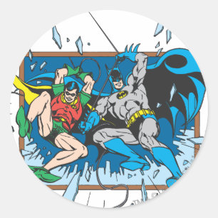 Batman & Robin Shatter Window Classic Round Sticker