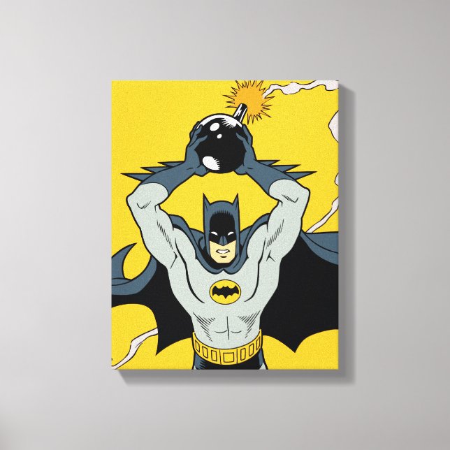 Batman Running With Bomb Canvas Print (Front)