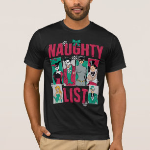 Batman Santa Naughty List of Villains T-Shirt