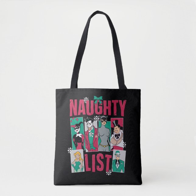 Batman | Santa Naughty List of Villains Tote Bag (Front)