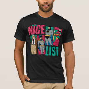 Batman   Santa Nice List of Heroes T-Shirt