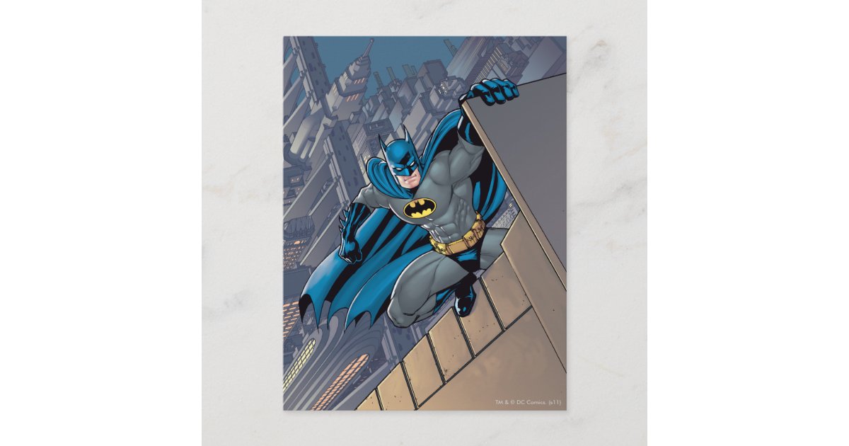 Batman Scenes - Hanging From Ledge Postcard | Zazzle