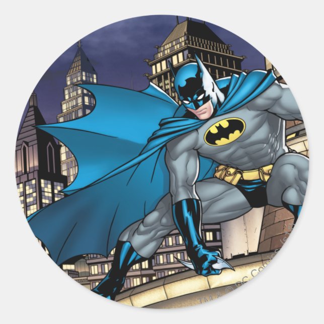 Batman Scenes - Tower Classic Round Sticker (Front)
