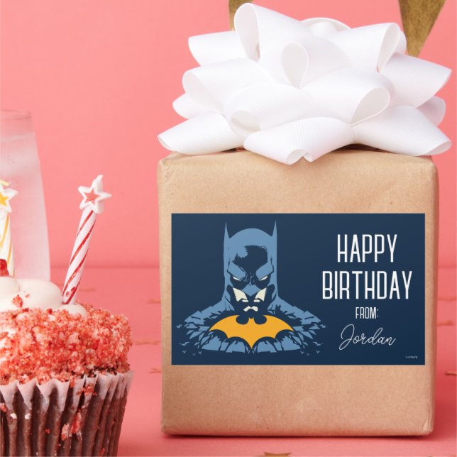 Batman Shattered Bust With Gold | Happy Holidays Sticker (Party)