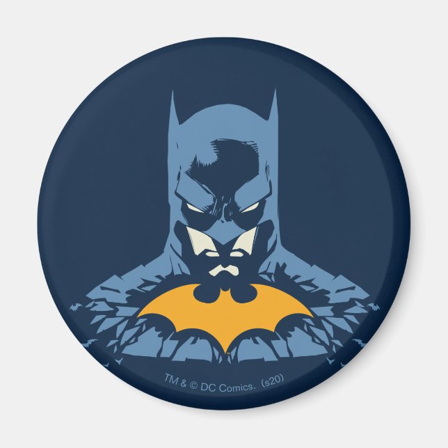 Batman Shattered Bust With Gold Logo Magnet (Front)