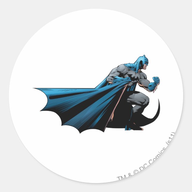 Batman strong look right classic round sticker (Front)