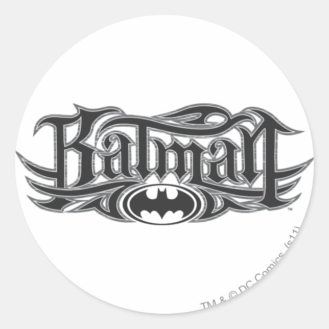 Batman | Stylized Logo Classic Round Sticker (Front)