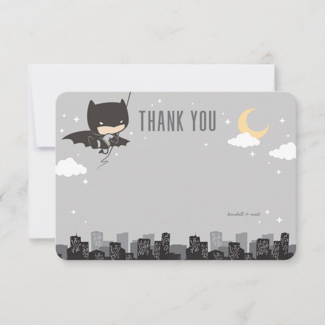 Batman Super Hero Baby Shower Thank You Invitation (Front)