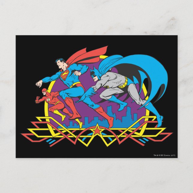Batman + Superman + Flash Postcard (Front)