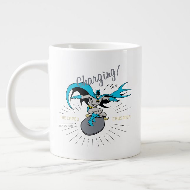 Batman Surfing - Charging! Large Coffee Mug (Left)