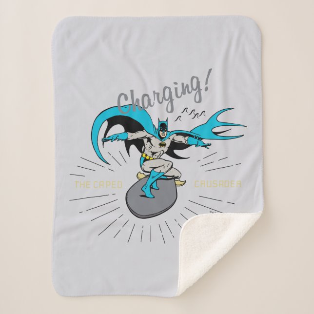 Batman Surfing - Charging! Sherpa Blanket (Front)