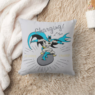 Batman Surfing - Charging! Throw Pillow