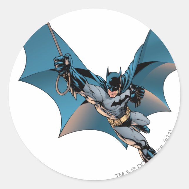 Batman swing  into action classic round sticker (Front)