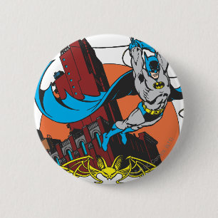 Batman Swings From Skyscraper 2 Inch Round Button