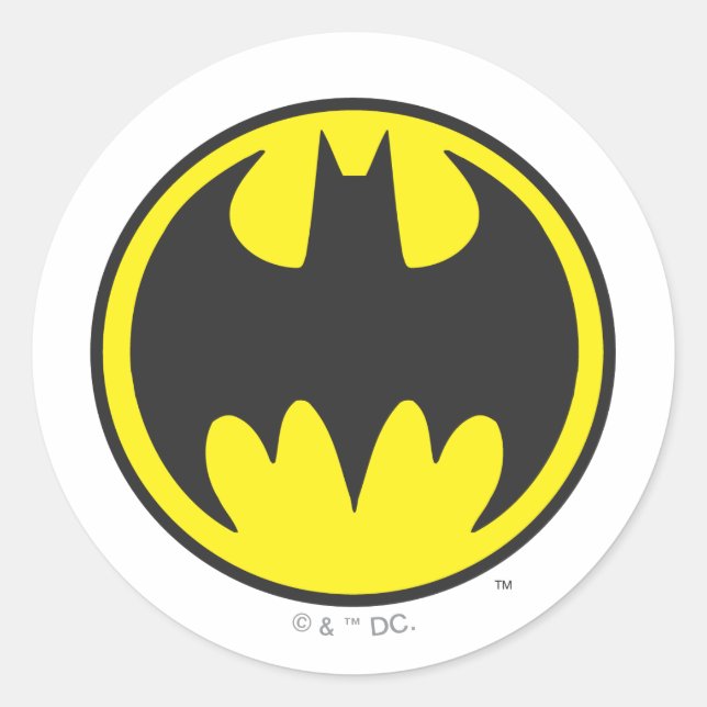 Batman Symbol | Bat Circle Logo Classic Round Sticker (Front)