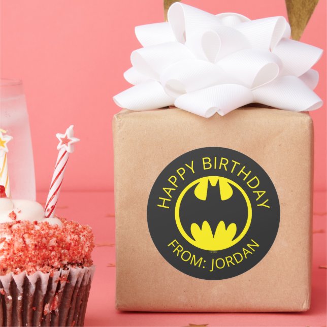 Batman Symbol | Bat Circle Logo | Happy Birthday Classic Round Sticker (Party)