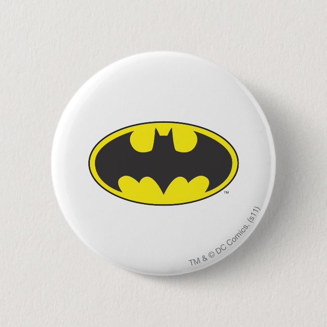 Batman Symbol | Bat Oval Logo 2 Inch Round Button (Front)