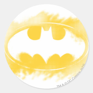 Batman Symbol   Black and Yellow Logo Classic Round Sticker