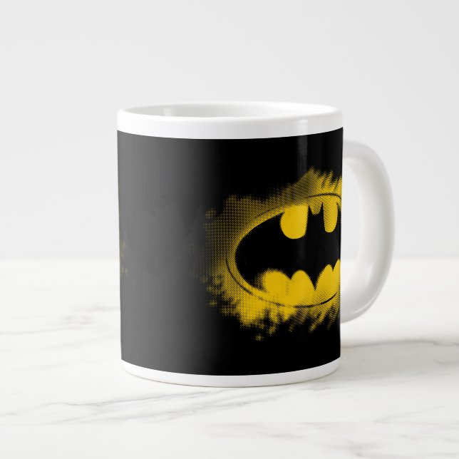 Batman Symbol | Black and Yellow Logo Large Coffee Mug (Front Right)