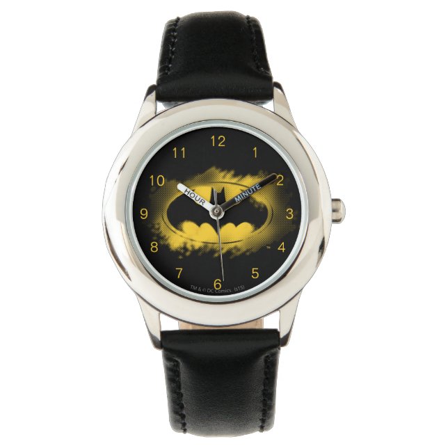 Batman Symbol | Black and Yellow Logo Watch (Front)