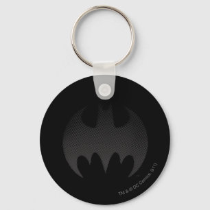 Batman Symbol   Black White Fade Logo Keychain