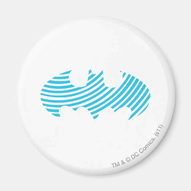 Batman Symbol | Blue Striped Logo Magnet (Front)