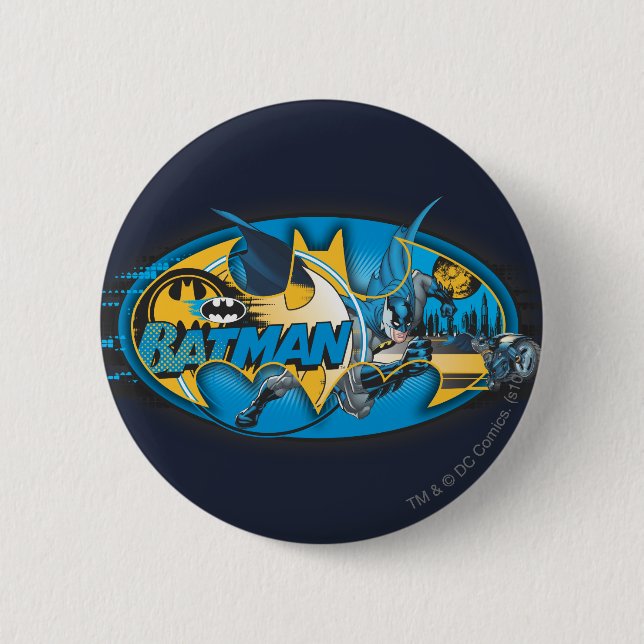 Batman Symbol | Classic Collage Logo 2 Inch Round Button (Front)