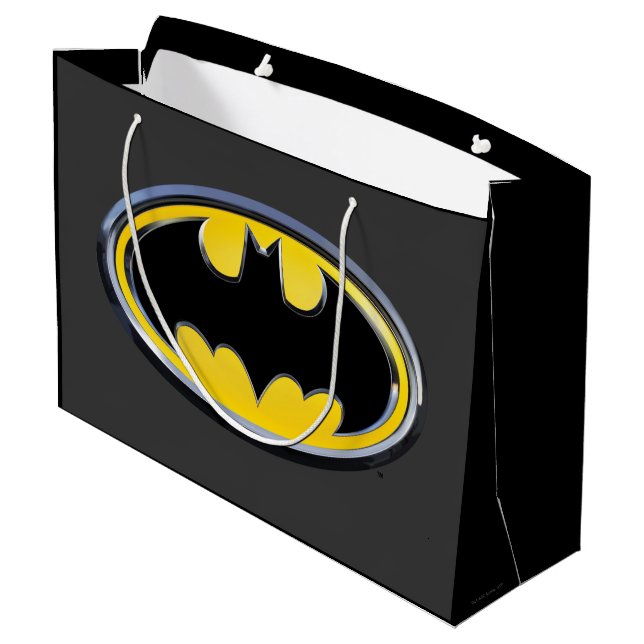 Batman Symbol | Classic Logo Large Gift Bag (Back Angled)