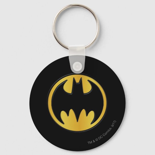 Batman Symbol | Classic Round Logo Keychain (Front)