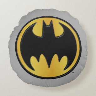 Batman Symbol   Classic Round Logo Round Pillow