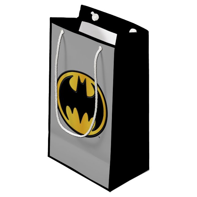 Batman Symbol | Classic Round Logo Small Gift Bag (Front Angled)