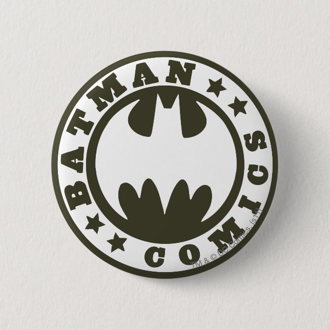Batman Symbol | Comics Logo 2 Inch Round Button (Front)