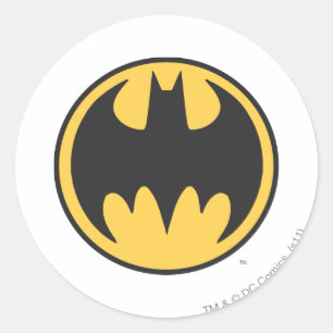 Batman Symbol   Dark Yellow Circle Logo Classic Round Sticker
