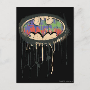 Batman Symbol   Green Purple Red Logo Postcard