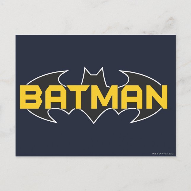 Batman Symbol | Name Yellow & Black Logo Postcard (Front)