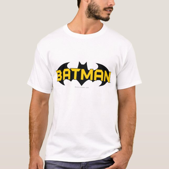 Batman Symbol | Name Yellow & Black Logo T-Shirt (Front)